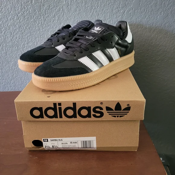 adidas Samba XLG Black White Gum Sneakers - Picture 1 of 5